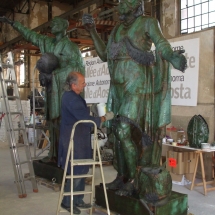 Alessandro Fagioli Fase di Restauro statue Duomo Aosta 11