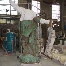 Alessandro Fagioli Fase di Restauro statue Duomo Aosta 3