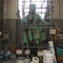 Alessandro Fagioli Fase di Restauro statue Duomo Aosta 4