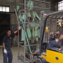 Alessandro Fagioli Fase di Restauro statue Duomo Aosta 5