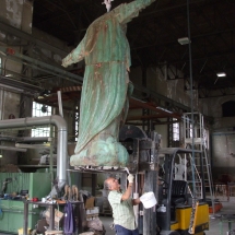 Alessandro Fagioli Fase di Restauro statue Duomo Aosta 6